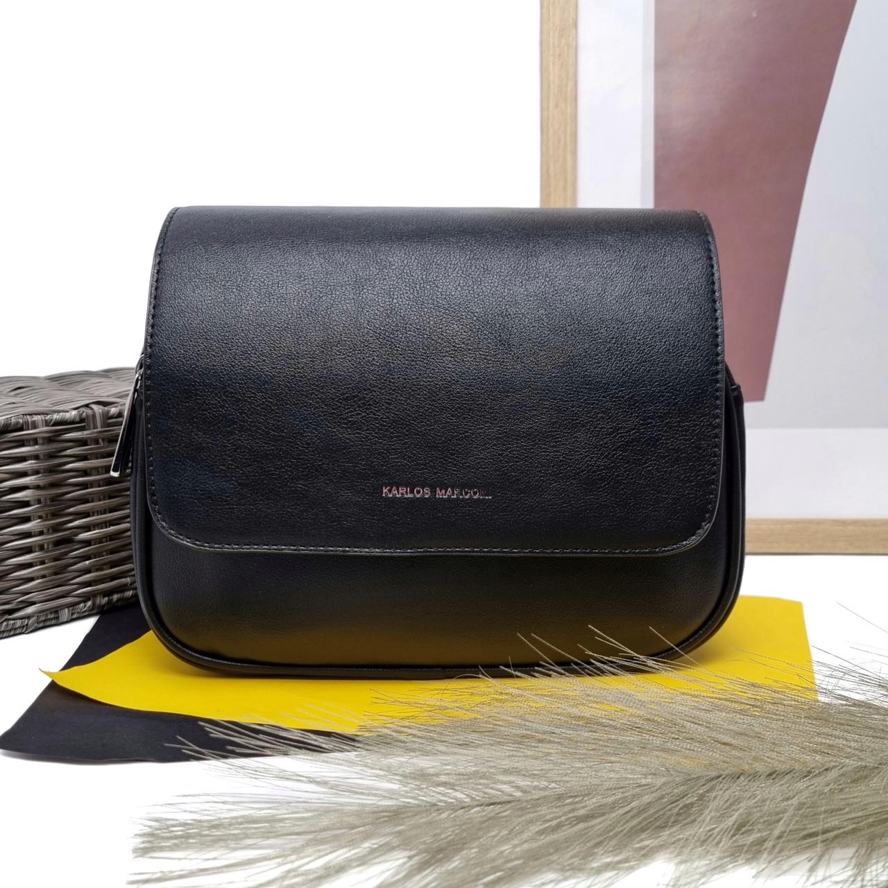 Сумка жіноча через плече Eteral Smile крос-боді штучна шкіра Чорний (HX177 black)