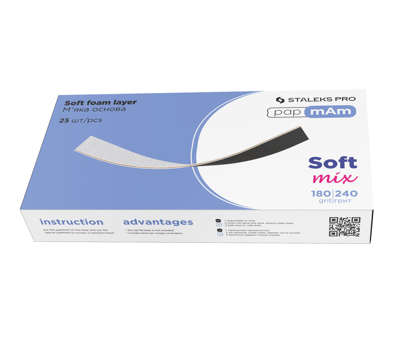 Файли змінні Staleks Pro Expert 180/240 двосторонні м'які papmAm Mix 20 grit 25 шт. (2352391589)