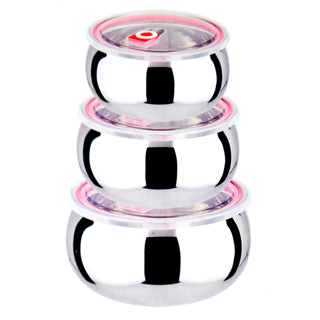 Набір харчових контейнерів Unique UN-1516 3 шт. Нержавіюча сталь (MX-13062)