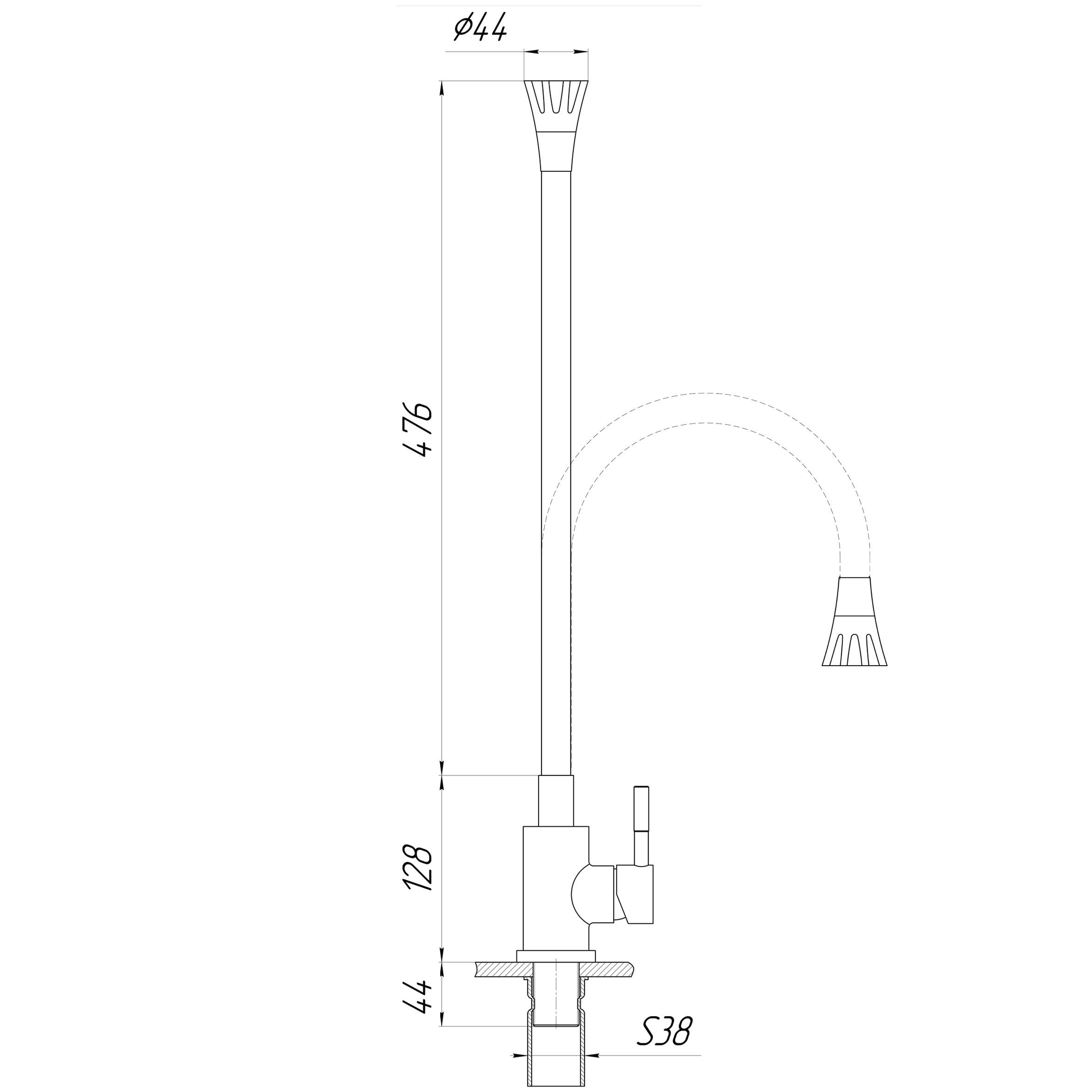 Змішувач для кухні Globus Lux Alpen SBT1-203SA-GP-B01 (000026595) - фото 6