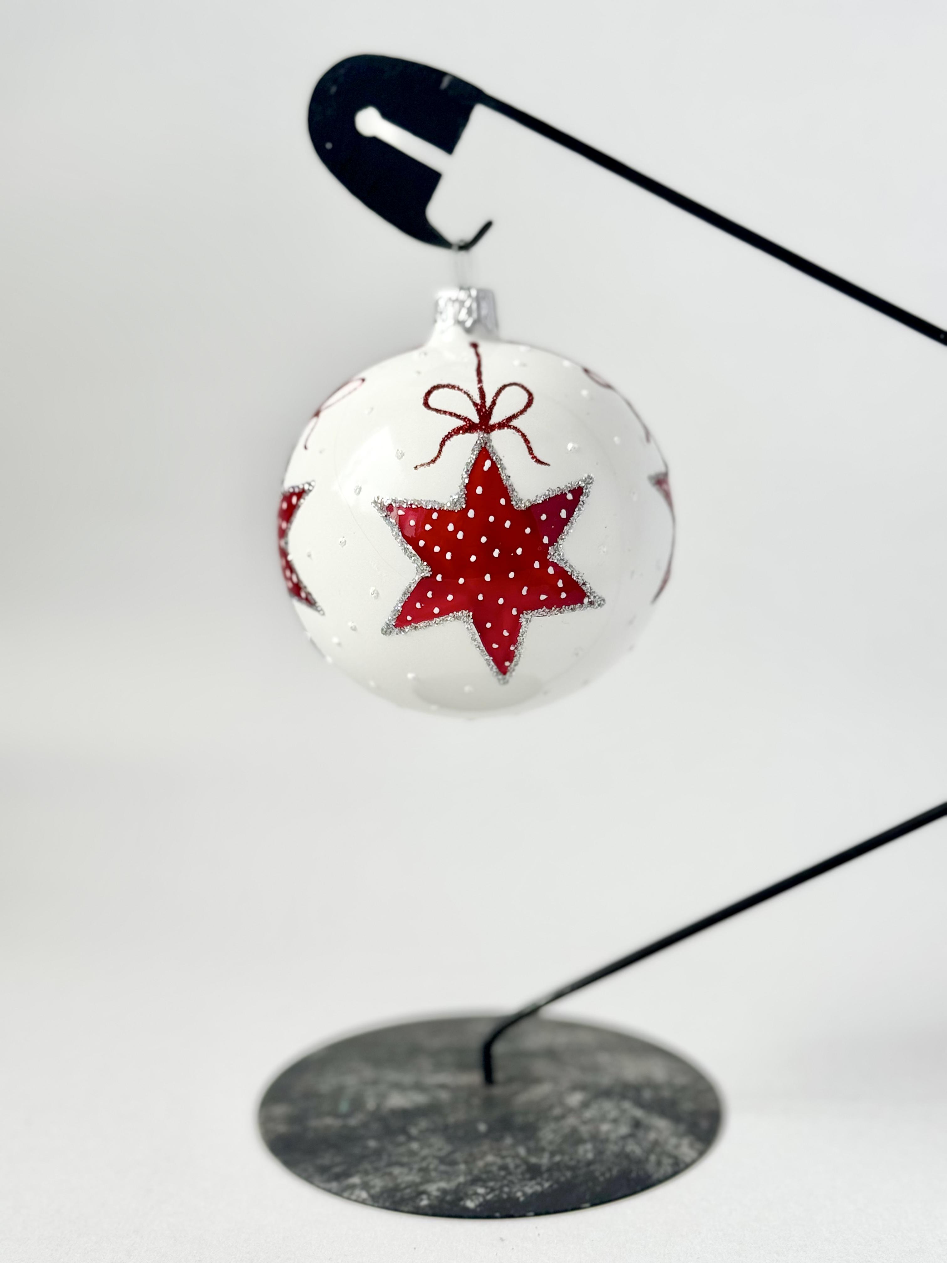 Шар новогодний стеклянный 80 мм (D80-562)