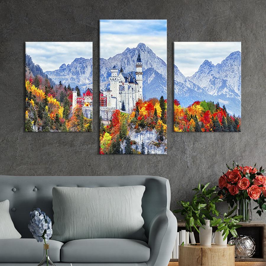 Картина для интерьера Лебединый замок Нойшванштайн в Баварии 96x60 см (392-32) Картина для интерьера Лебединый замок Нойшванштайн в Баварии 96x60 см (392-32)