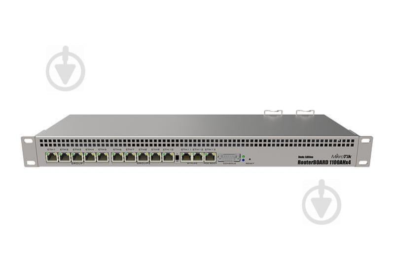 Маршрутизатор MikroTik RB1100AHx4 Dude Edition (4x1,4GHz/1Gb, ARM 32Bit, 13xGE, PoE In, 60Gb SSD)