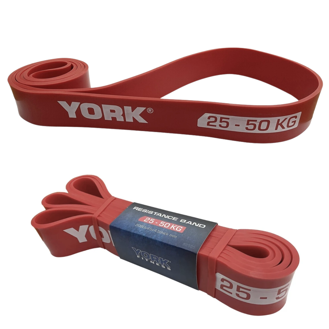 Резинка для фитнеса York 2080x45x4,5 мм 25-50 кг Красный (3546) - фото 6 Резинка для фитнеса York 2080x45x4,5 мм 25-50 кг Красный (3546) - фото 6