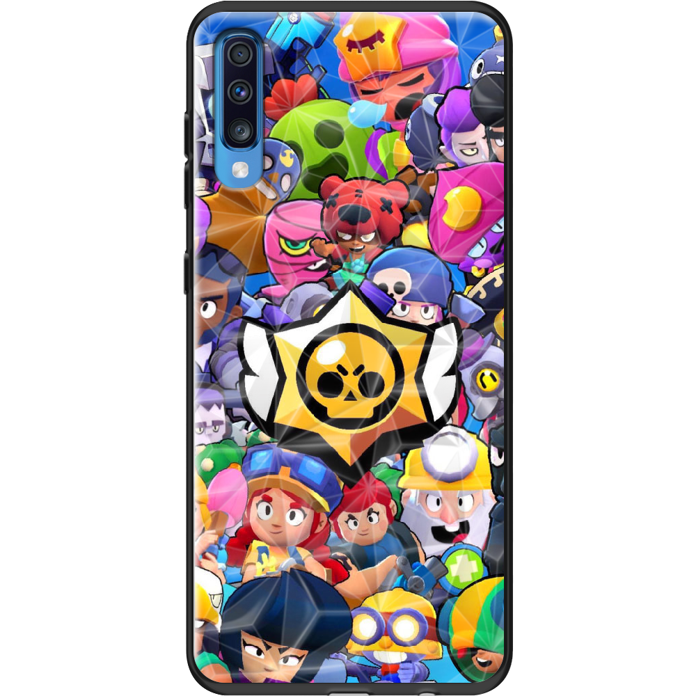 Чехол Boxface Samsung A705 Galaxy A70 Brawl Stars Черный силикон с призмой (36860-up2389-37863)