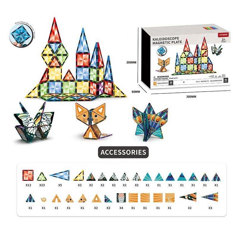 Конструктор магнітний Koleidoscope 43 деталі/наліпки Multicolor (159770) - фото 2