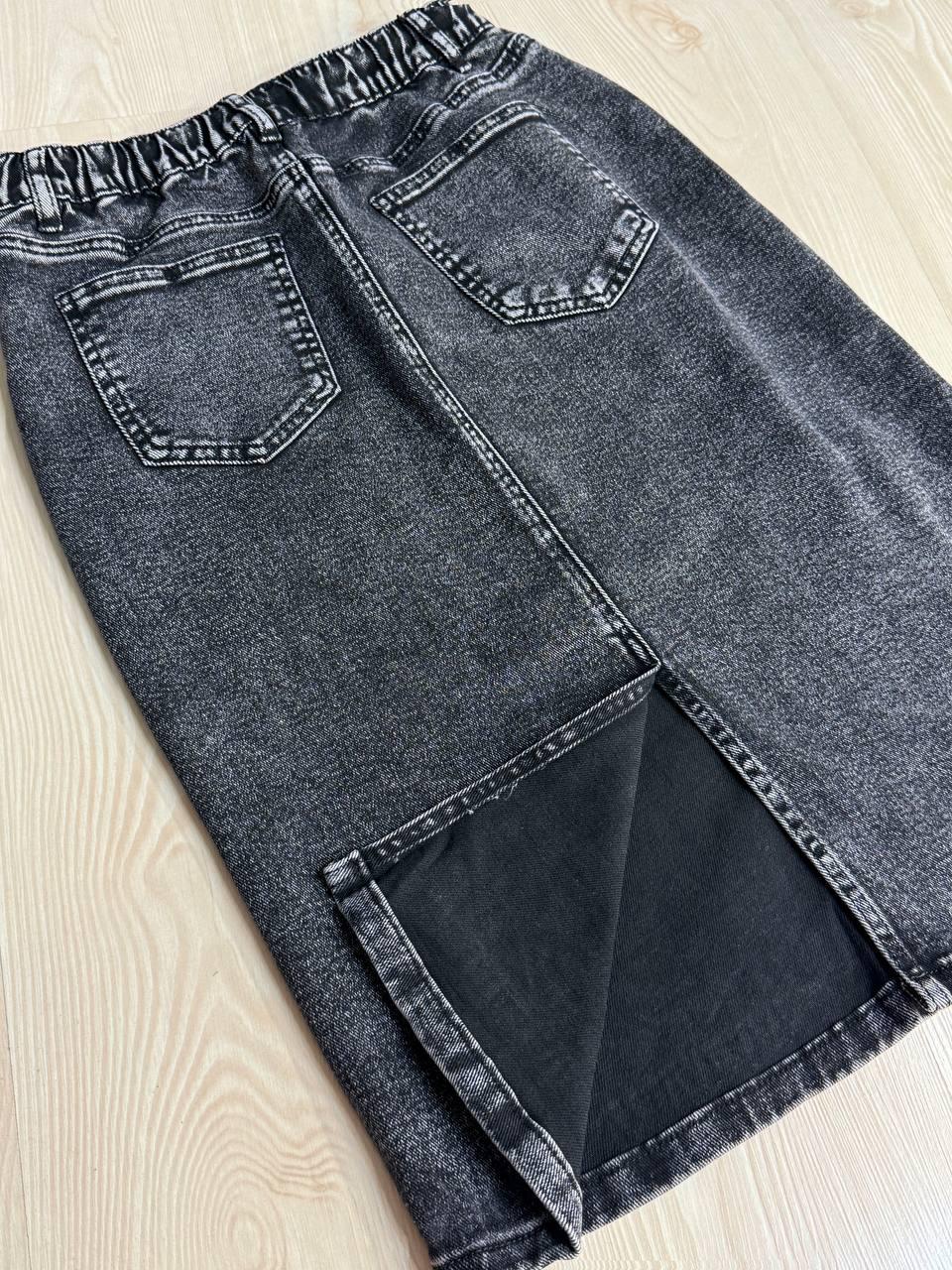 Спідниця жіноча джинсова Vanver 82038 резинка шнурок з розрізом варена міді р. 32 Чорний (4773) - фото 4 Спідниця жіноча джинсова Vanver 82038 резинка шнурок з розрізом варена міді р. 32 Чорний (4773) - фото 4