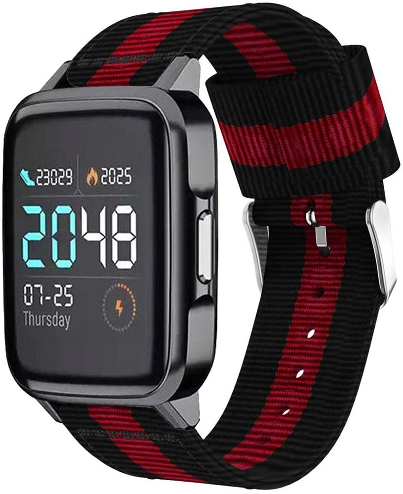 Ремешок тканевый Canvas для Haylou Smart Watch 2 LS02 Black/Red (20581) Ремешок тканевый Canvas для Haylou Smart Watch 2 LS02 Black/Red (20581)