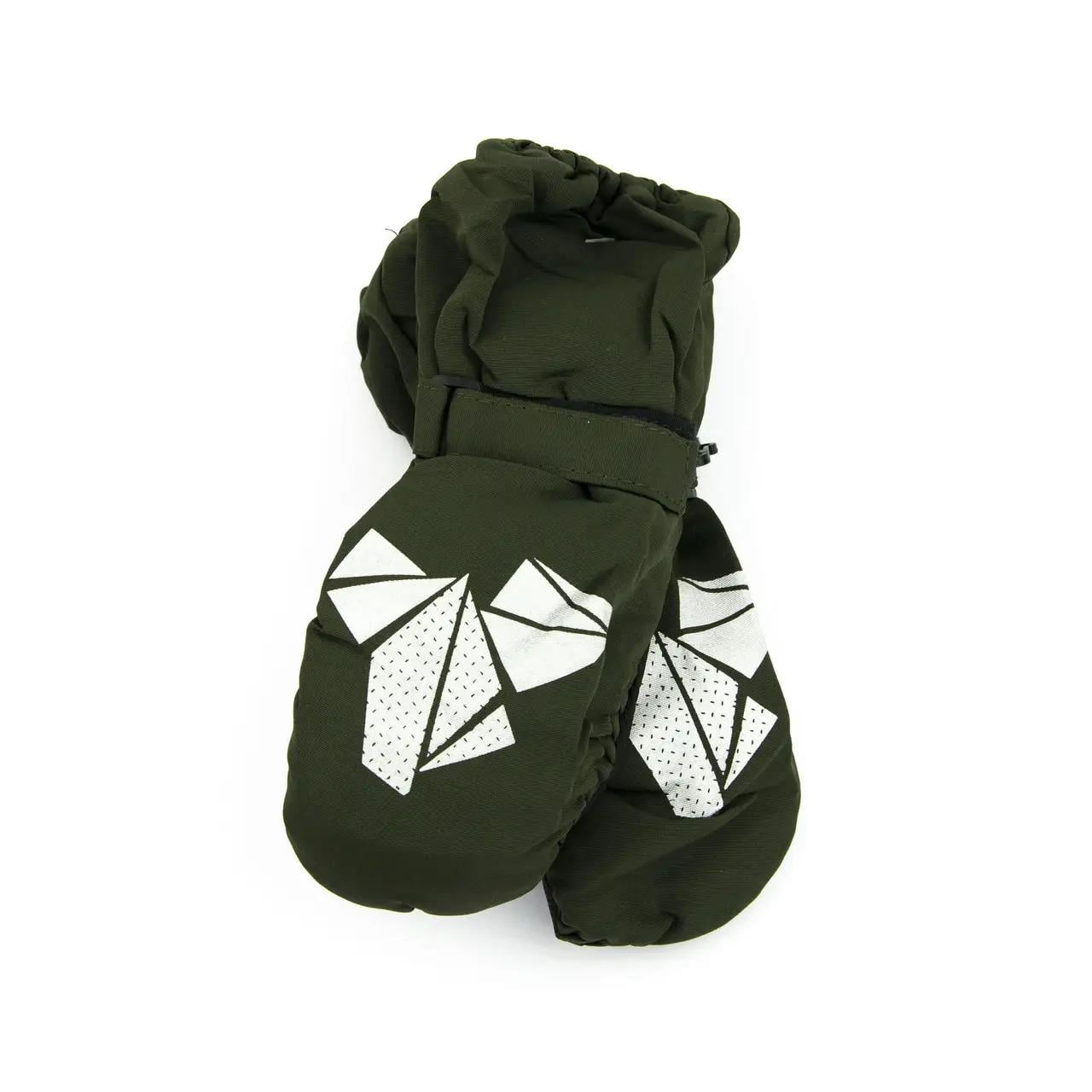 Дитячі рукавички болоневі лижні 5-7 років Хакі (23-12-24)