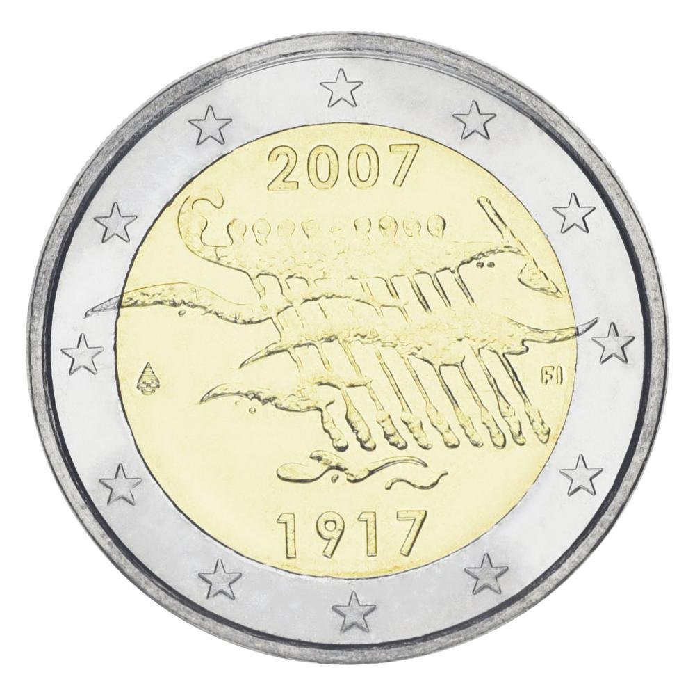 Коллекционная монета Финляндия 2 евро 2007 90 лет независимости UNC (KM#139)