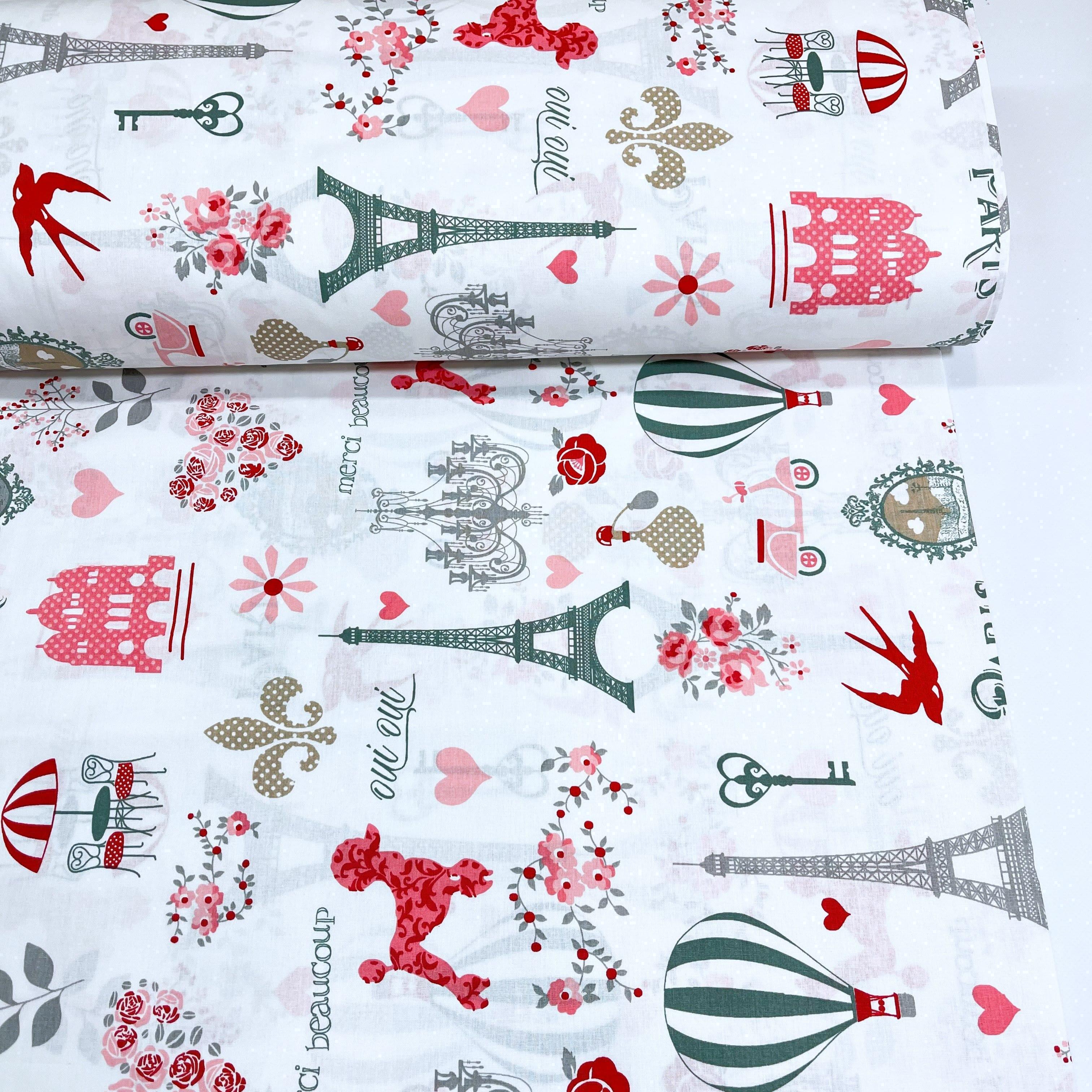 Ткань для постельного белья ранфорс розы Париж 240 см (G-6804/2 00795)