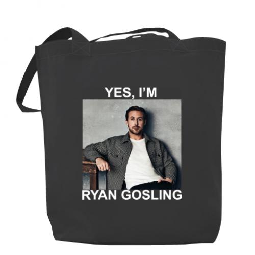 Шоппер "Yes, i'm Ryan Gosling" 37x41 см Темно-серый (16061429-28-195419)