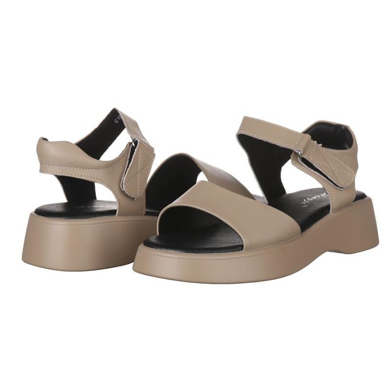 Босоножки женские Hengji G181-2 кожаные р. 38 Бежевый (30033)