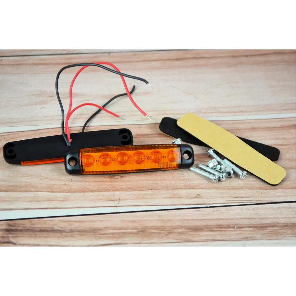 Ліхтарі габаритні LED NTK 12V 6-ти діодні 2 шт. Жовтий 3089-Leader) - фото 4