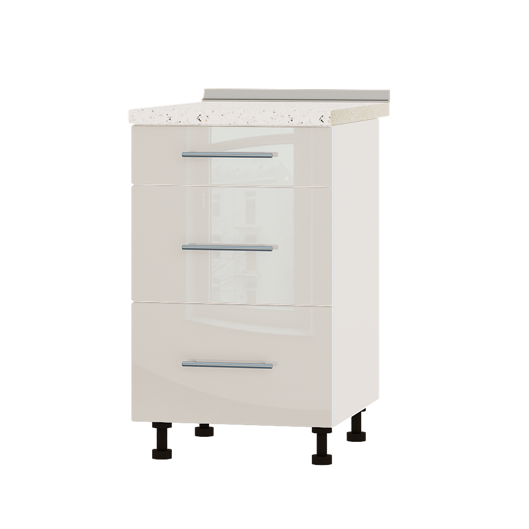 Шкаф нижний Эверест Акрил модуль Низ Н87-500 50х47х85 см Бьянко глянец/Белый (02167)