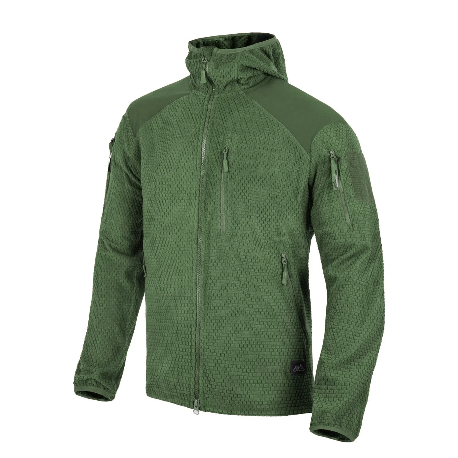 Кофта флісова Helikon-Tex Alpha Hoodie Jacket Grid Fleece M Olive (BL-ALH-FG-02-B04)