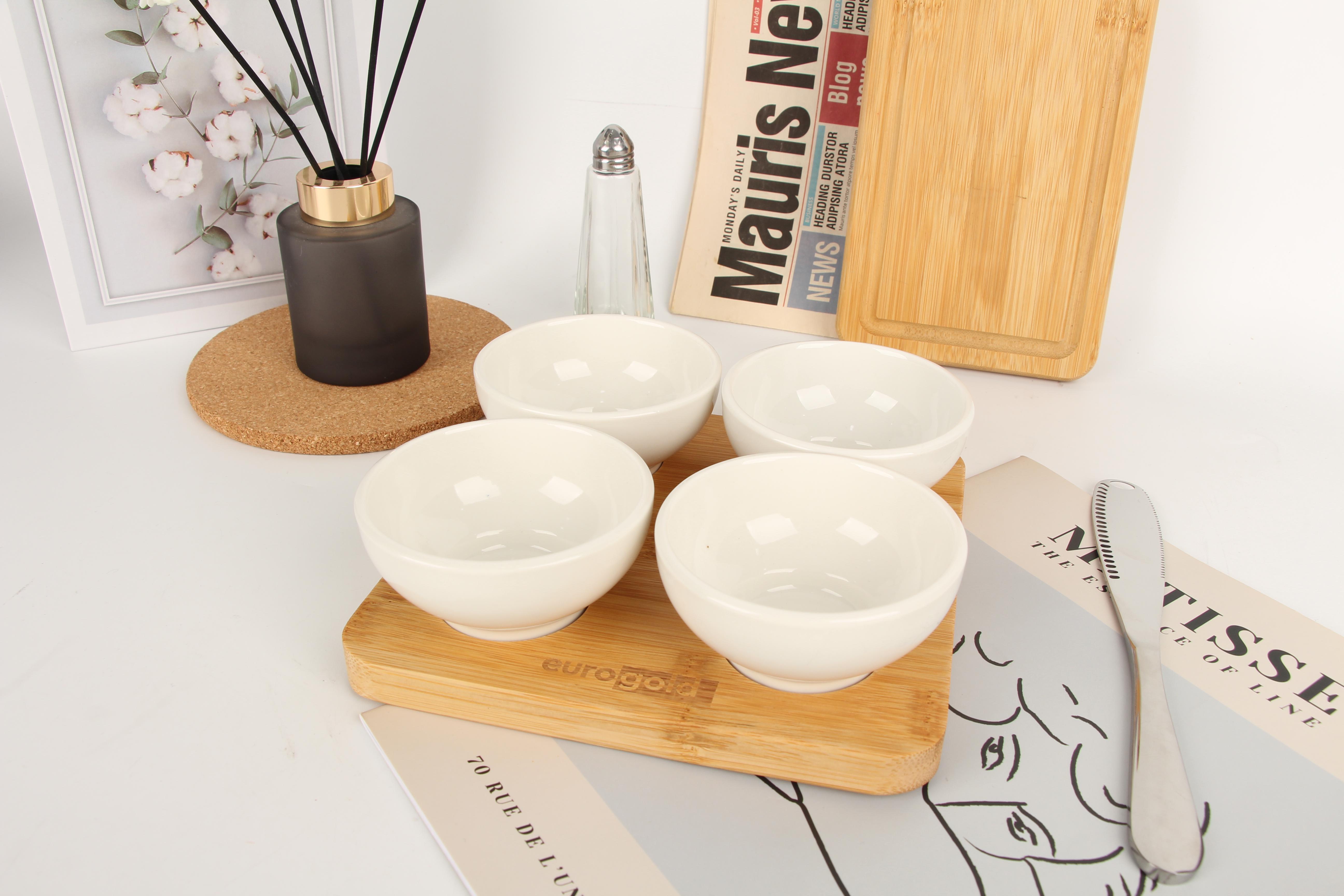 Набор пиал керамических на подставке Eurogold 5 предметов (7112901409) - фото 3 Набор пиал керамических на подставке Eurogold 5 предметов (7112901409) - фото 3