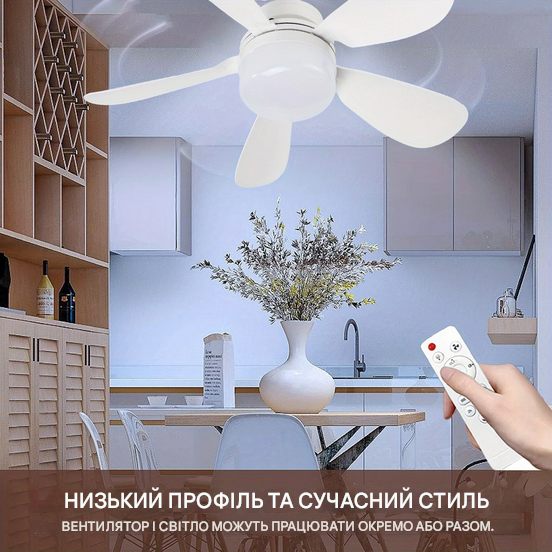 Вентилятор стельовий з пультом та світлом 30 Вт 40 см Білий (SAM-9910) - фото 5 Вентилятор стельовий з пультом та світлом 30 Вт 40 см Білий (SAM-9910) - фото 5