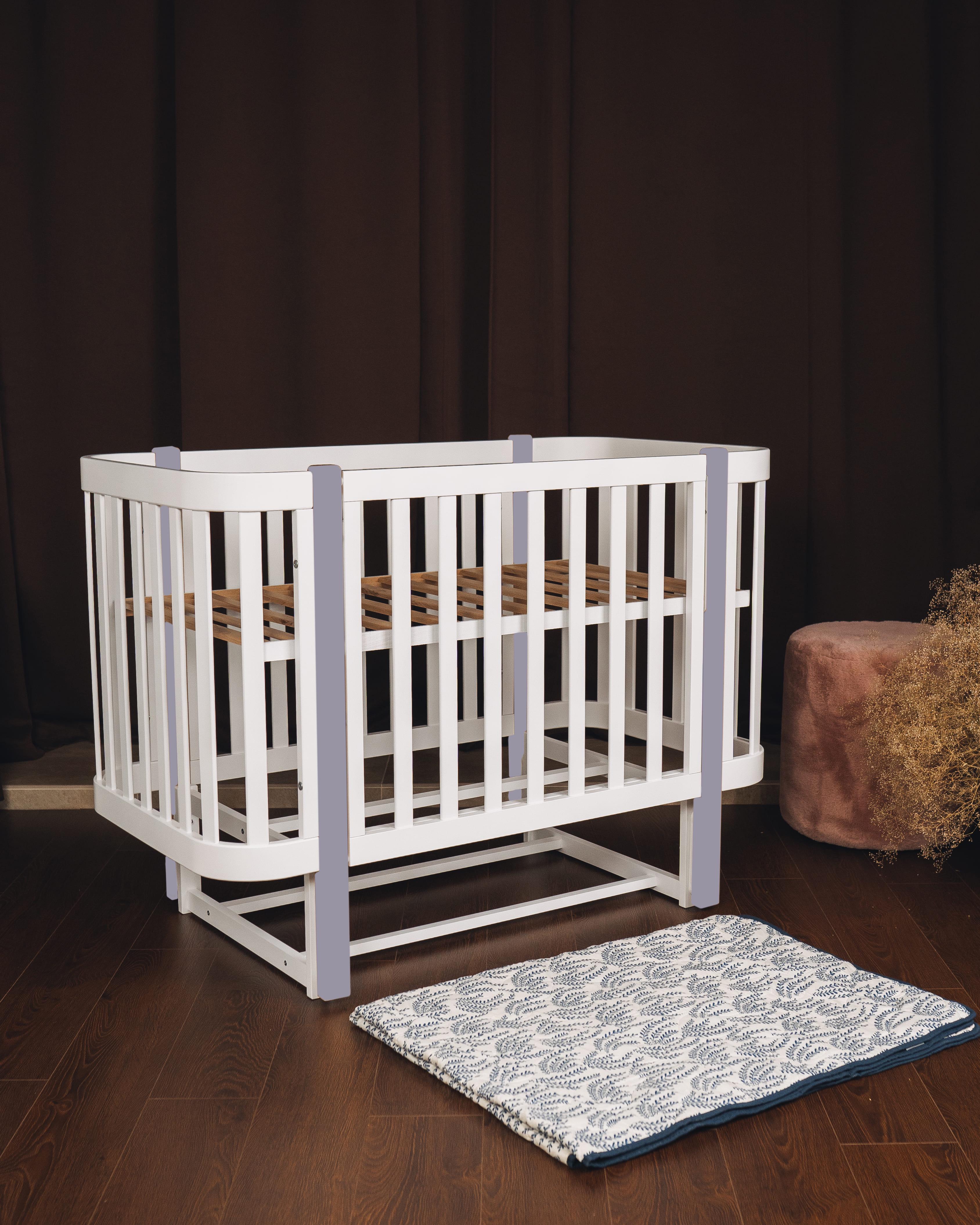 Детская кроватка Dominanta Милано с маятником и опускной боковиной Белый с серым (ЛД 7 БС_01) - фото 2 Детская кроватка Dominanta Милано с маятником и опускной боковиной Белый с серым (ЛД 7 БС_01) - фото 2