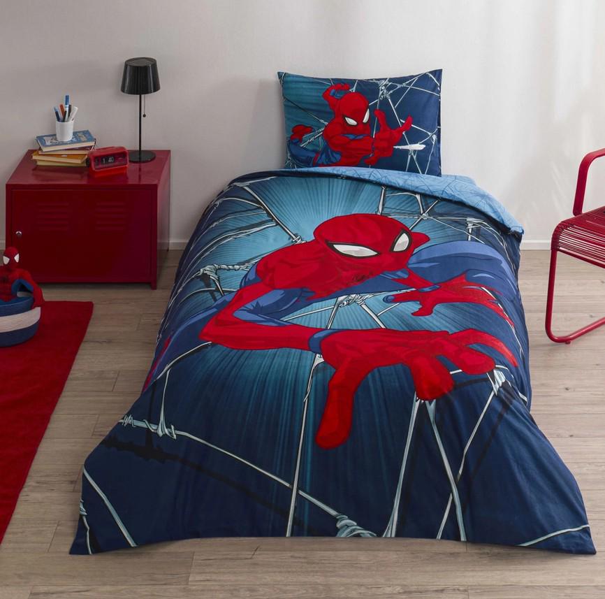 Комплект постельного белья подростковый Tac Disney Spiderman Rise полуторный ранфорс на резинке (2000022284267)