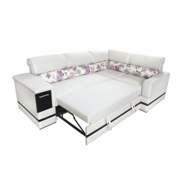 Диван кутовий розкладний Modern Флоренція натуральне дерево/тканина Білий