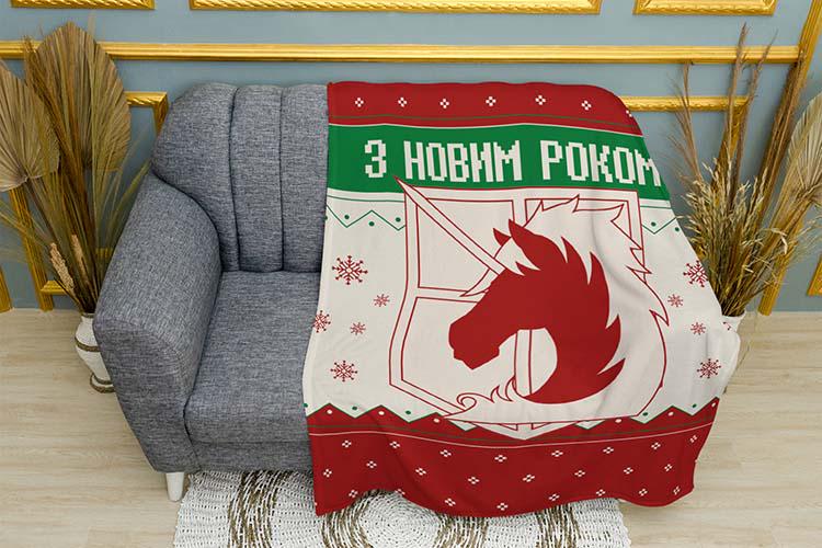 Плед плюшевый Military Attack on Titan Winter Patrol двухслойный 150х210 см Красный (114594-11)