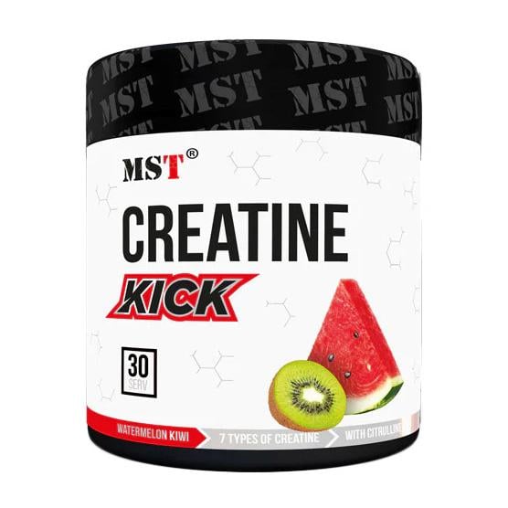Креатиновий комплекс з 7 формами креатину та вуглеводами MST Creatine Kick 300 г Кавун/Ківі