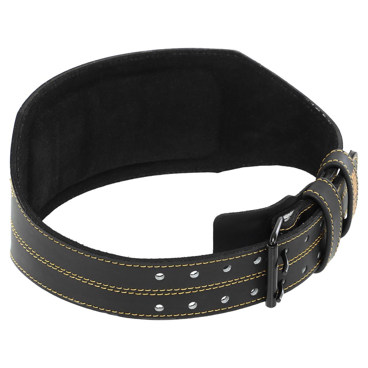 Пояс атлетический кожаный FISTRAGE VL-8440 с подкладкой для спины S-XL спинка 15 см Черный (2532842809)