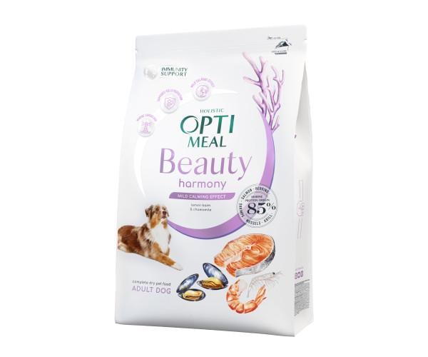 Корм сухий Optimeal Dog Beauty Harmony Mild Calming Effect для собак на основі морепродуктів 10 кг