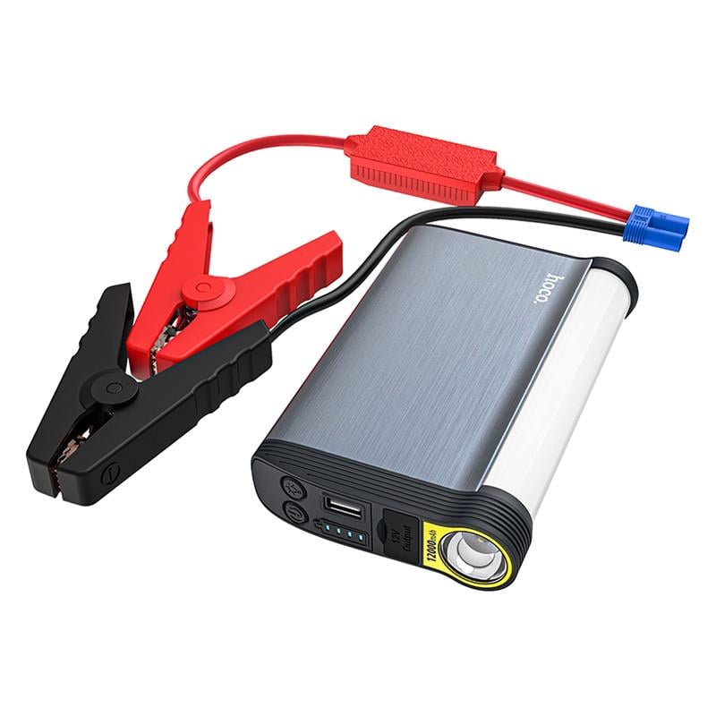 Пусковое устройство для авто Hoco car lighting Emergency Start Power Supply Bluetooth DB14 12 V 350 A 12000 mAh Серый (536952) - фото 1