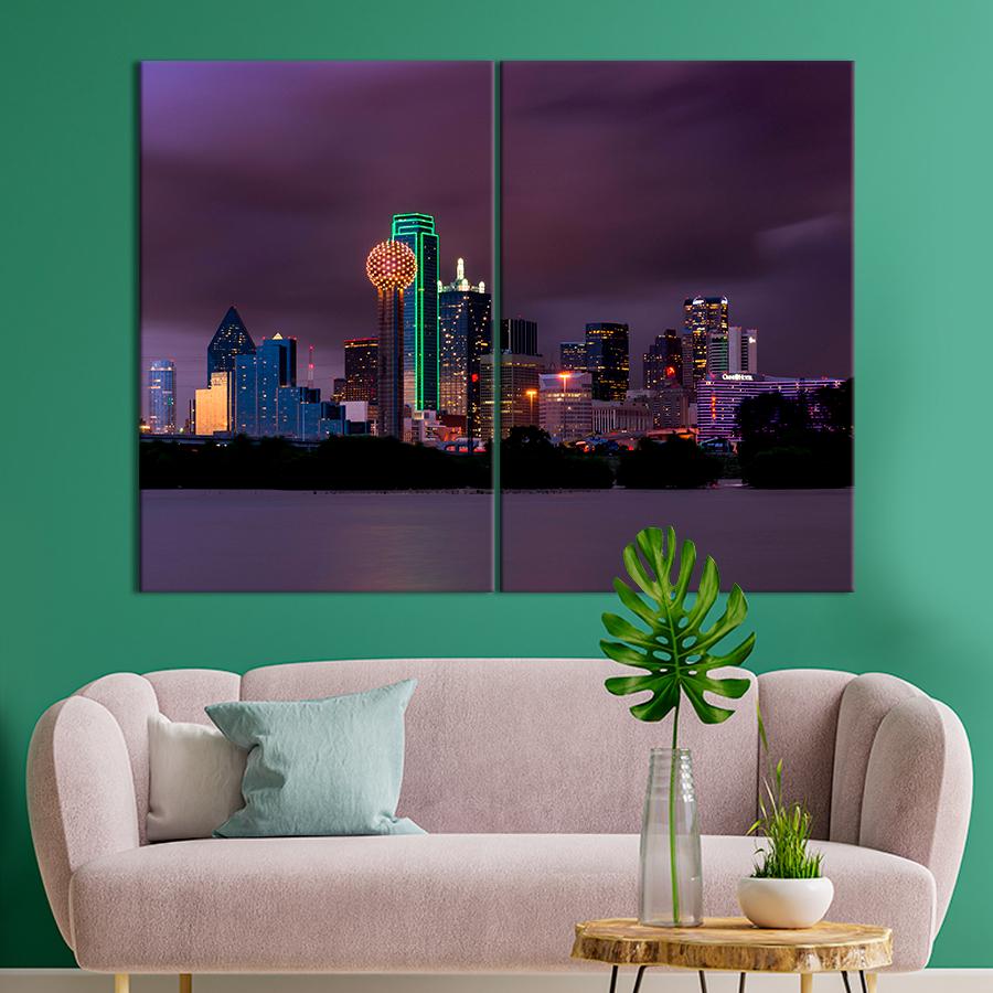 Картина город Очертания Далласа 120x80 см (A600-1)