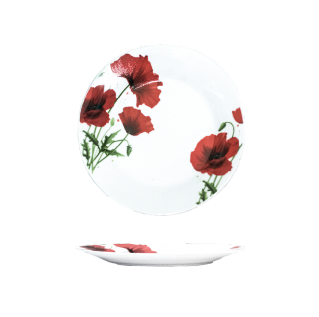 Тарілка Helios Мак новий 18 см Білий (HL4333) - фото 2 Тарілка Helios Мак новий 18 см Білий (HL4333) - фото 2