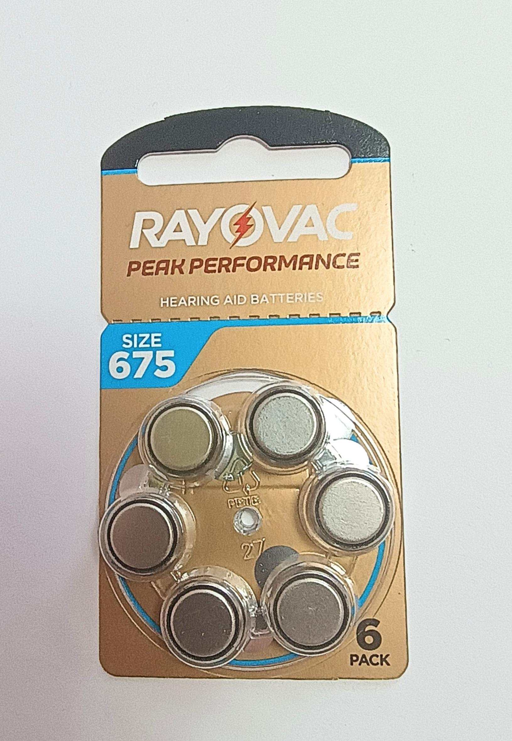 Батарейки Rayovac Peak Performance №675 6 шт.