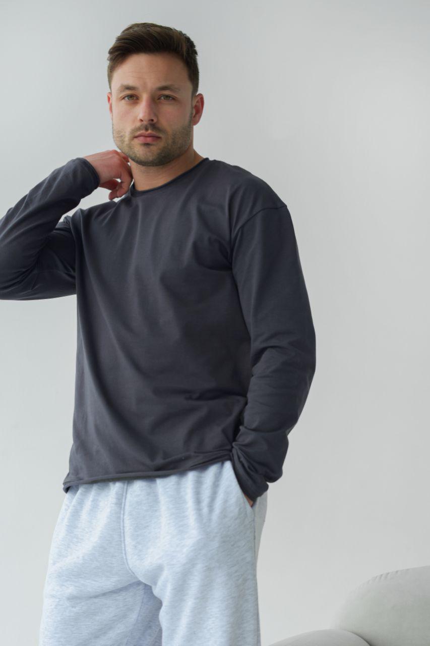 Лонгслів чоловічий Базовий р. 48-50 Графітовий (14-3308 5) - фото 2 Лонгслів чоловічий Базовий р. 48-50 Графітовий (14-3308 5) - фото 2