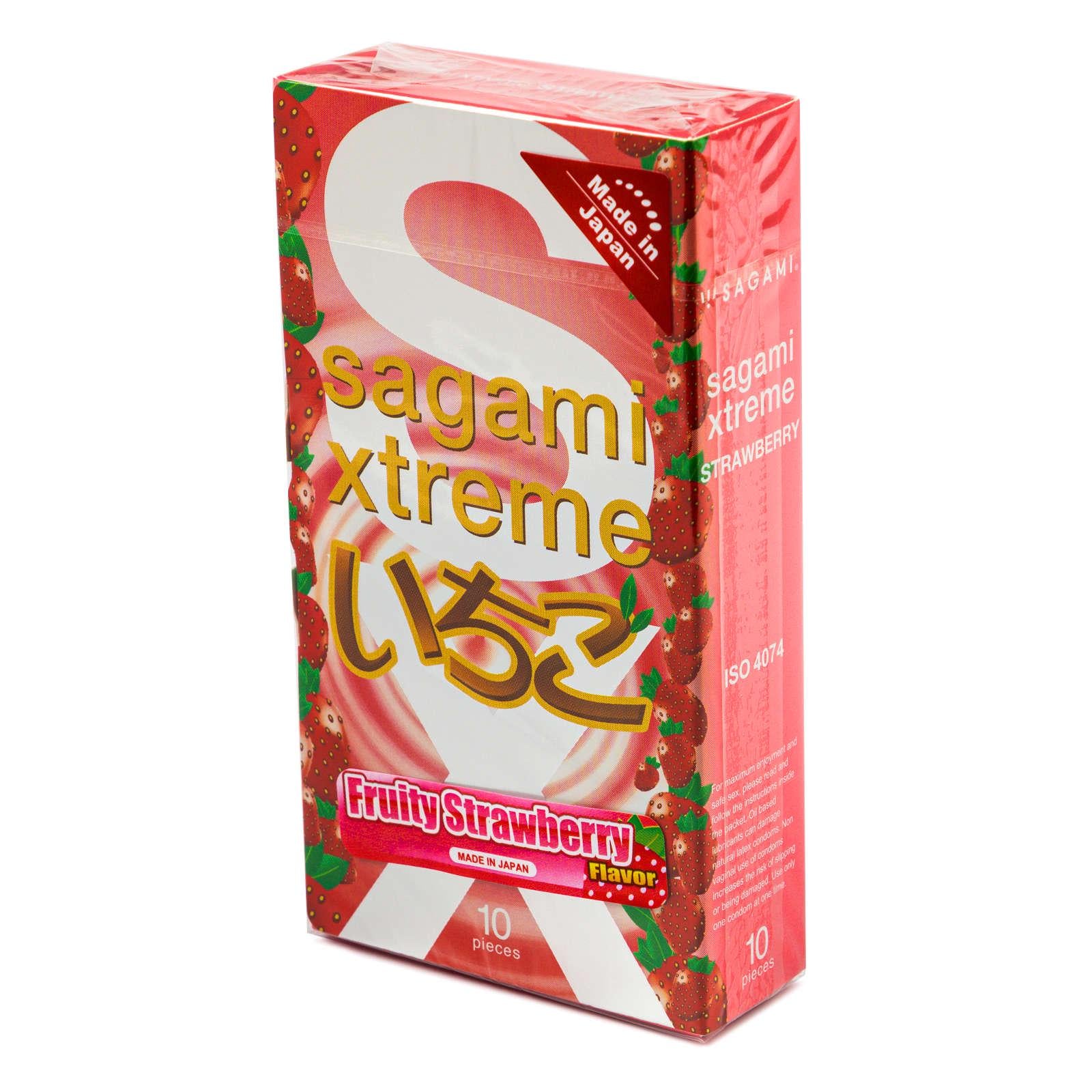 Презервативы ультратонкие Sagami Xtreme Strawberry 10 шт. 0,04 мм