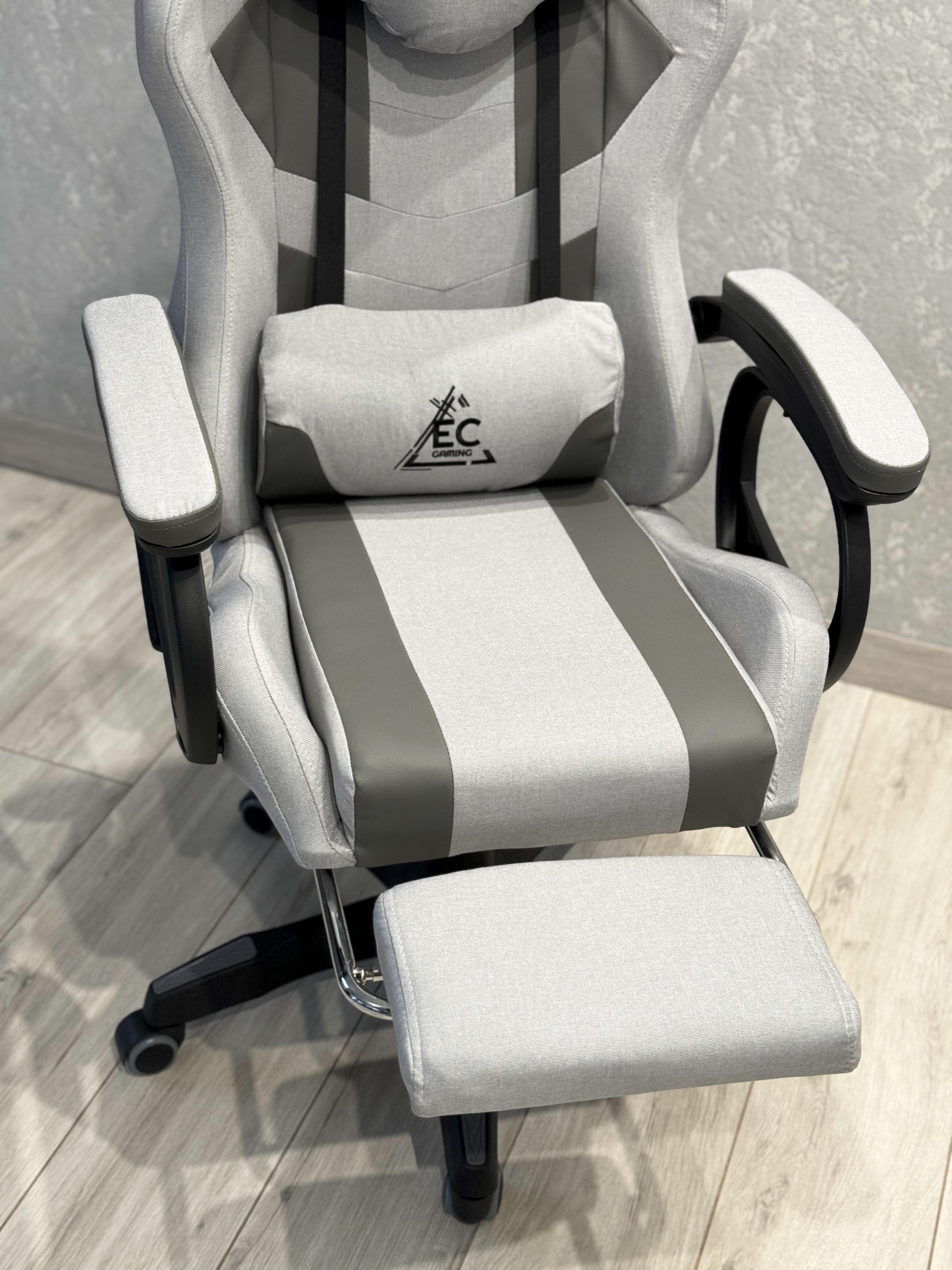 Кресло компьютерное EC GAMING из экокожи Серый - фото 5