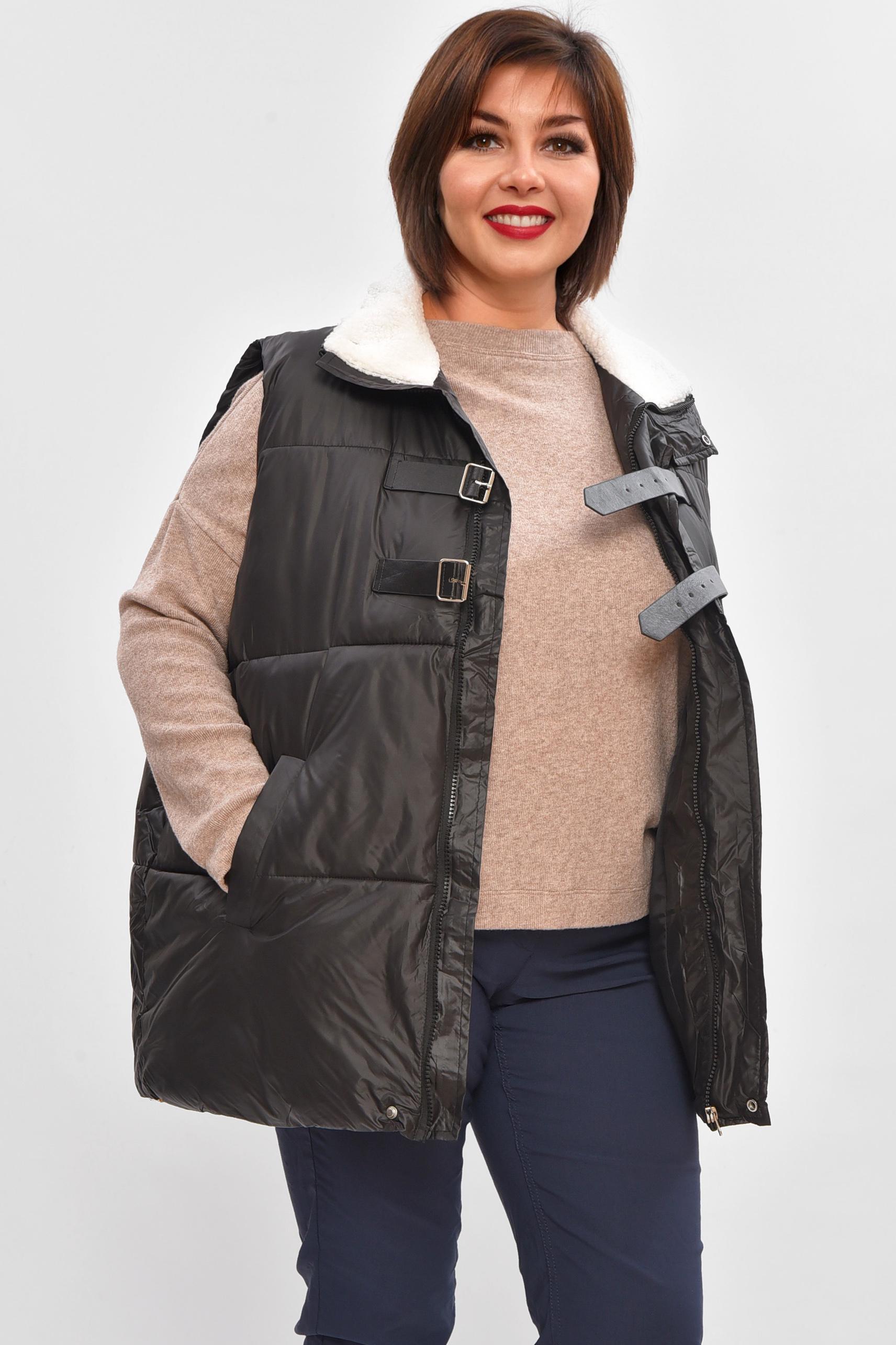 Жилетка жіноча батал 206035 демісезонна 6XL Чорний - фото 2 Жилетка жіноча батал 206035 демісезонна 6XL Чорний - фото 2