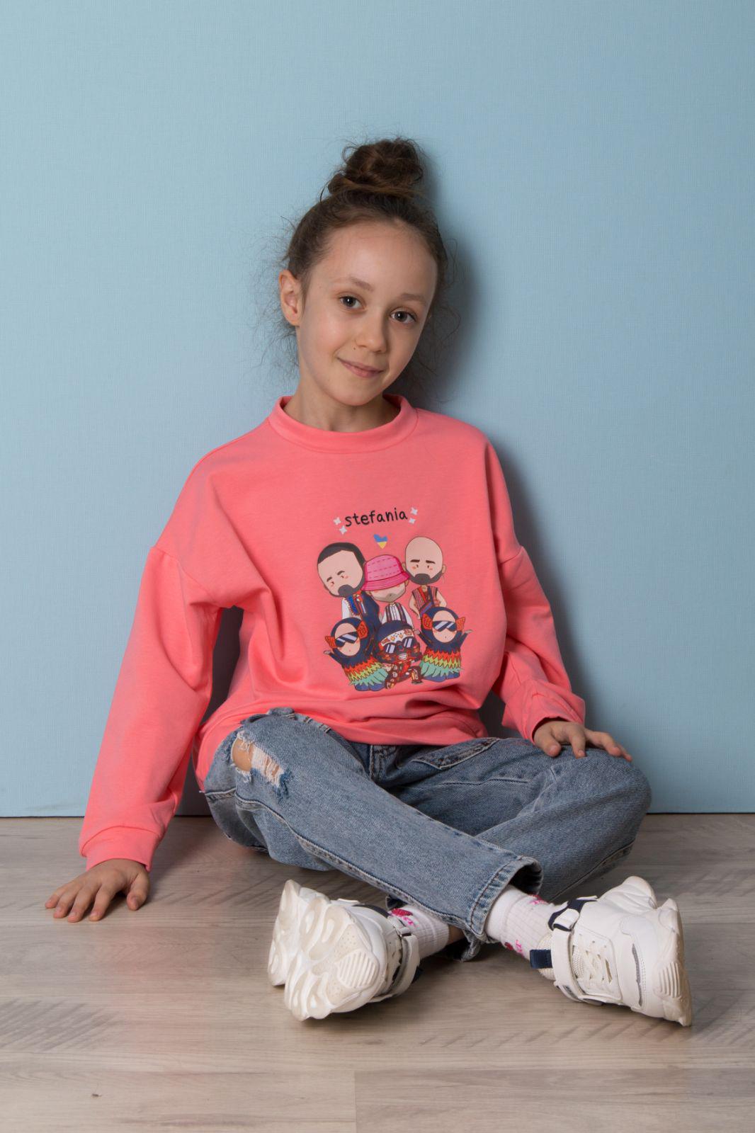 Світшот для дівчинки утеплений Mevis Stefania 4439-03 116 см Кораловий (101482)