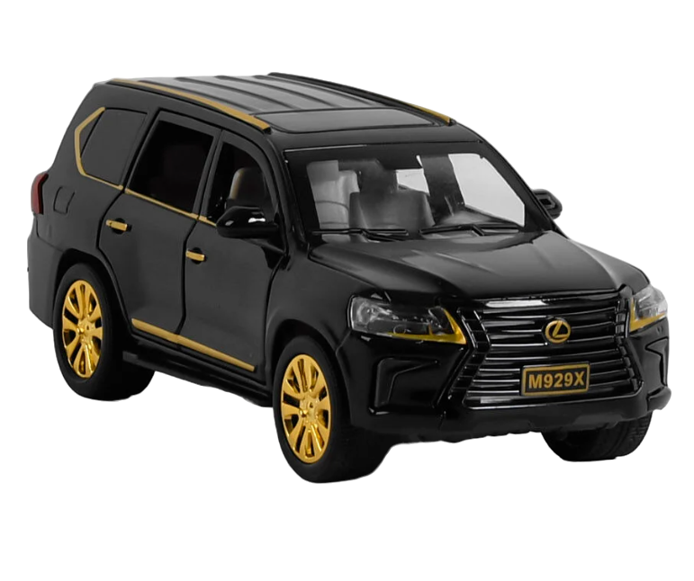 Джип детский TK Group металлопластик 1:24 инерция свет звук Black/Gold (107271)