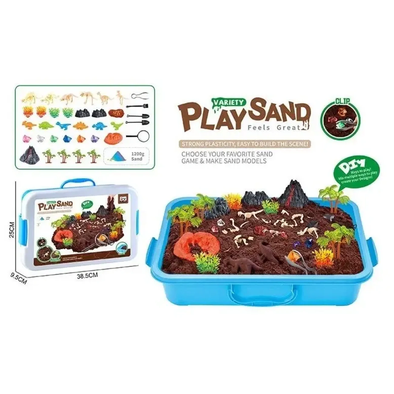 Кинетический песок 1200 г с формочками/инструментами и фигурками (29194979) - фото 2 Кинетический песок 1200 г с формочками/инструментами и фигурками (29194979) - фото 2