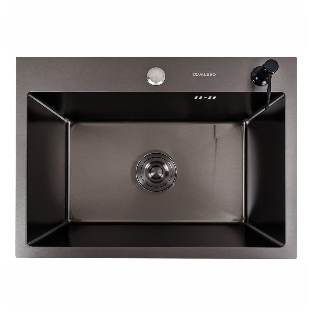 Кухонний комплект Valeso Handmade мийка 58x43 см/змішувач Q411MB PVD Чорний (000050613) - фото 3