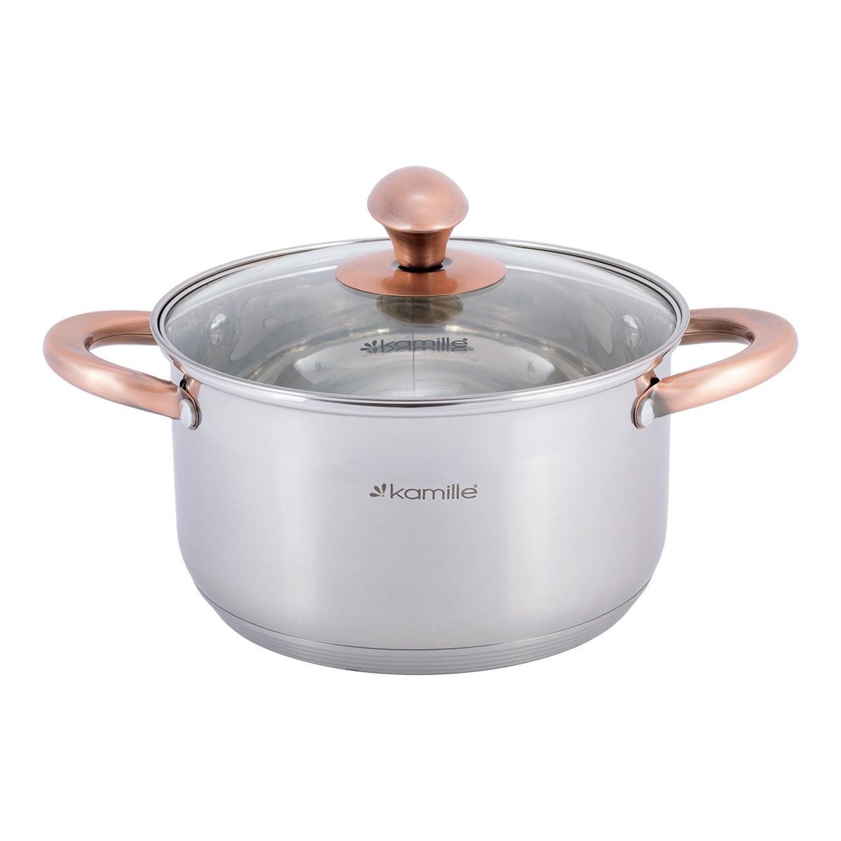 Набір каструль із кришками Kamille КМ-4935 із нержавіючої сталі з 4-х предметів Сталевий (150-84-4935) - фото 4 Набір каструль із кришками Kamille КМ-4935 із нержавіючої сталі з 4-х предметів Сталевий (150-84-4935) - фото 4