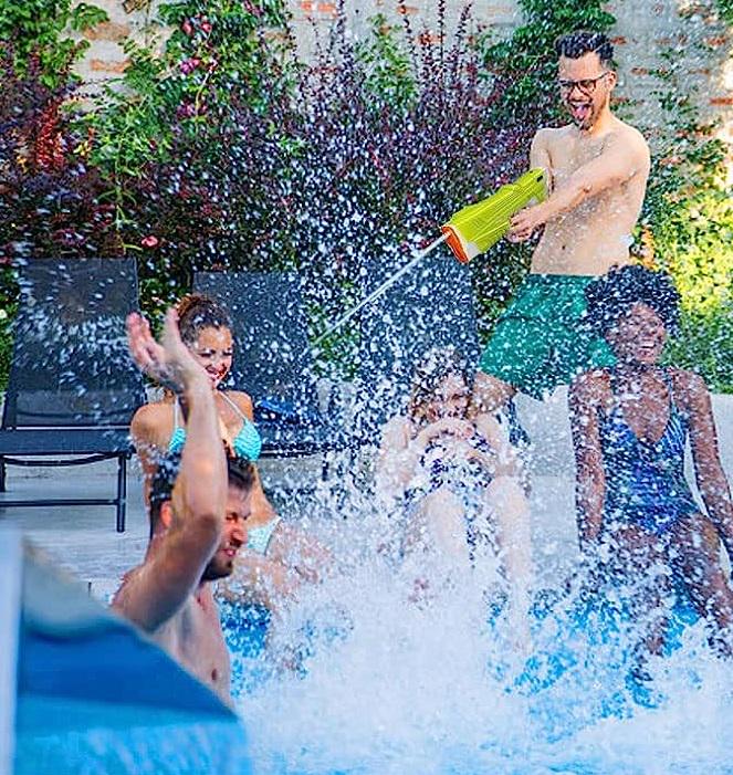 Пистолет Water Gun водяной электрический Синий - фото 7