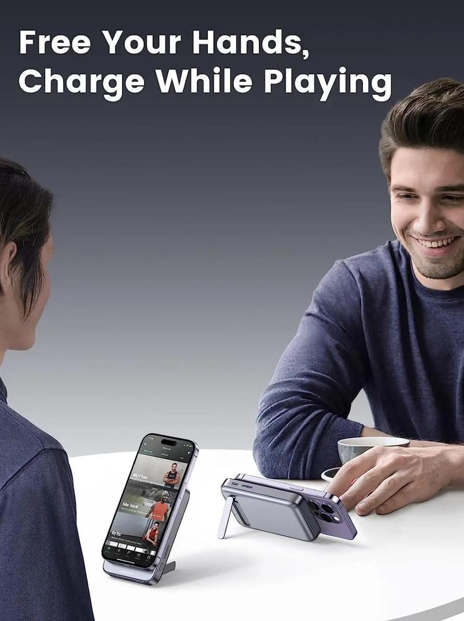 Повербанк UGREEN 10000 mAh MagSafe Magnetic 20W USB-C White (2390696110) - фото 5 Повербанк UGREEN 10000 mAh MagSafe Magnetic 20W USB-C White (2390696110) - фото 5