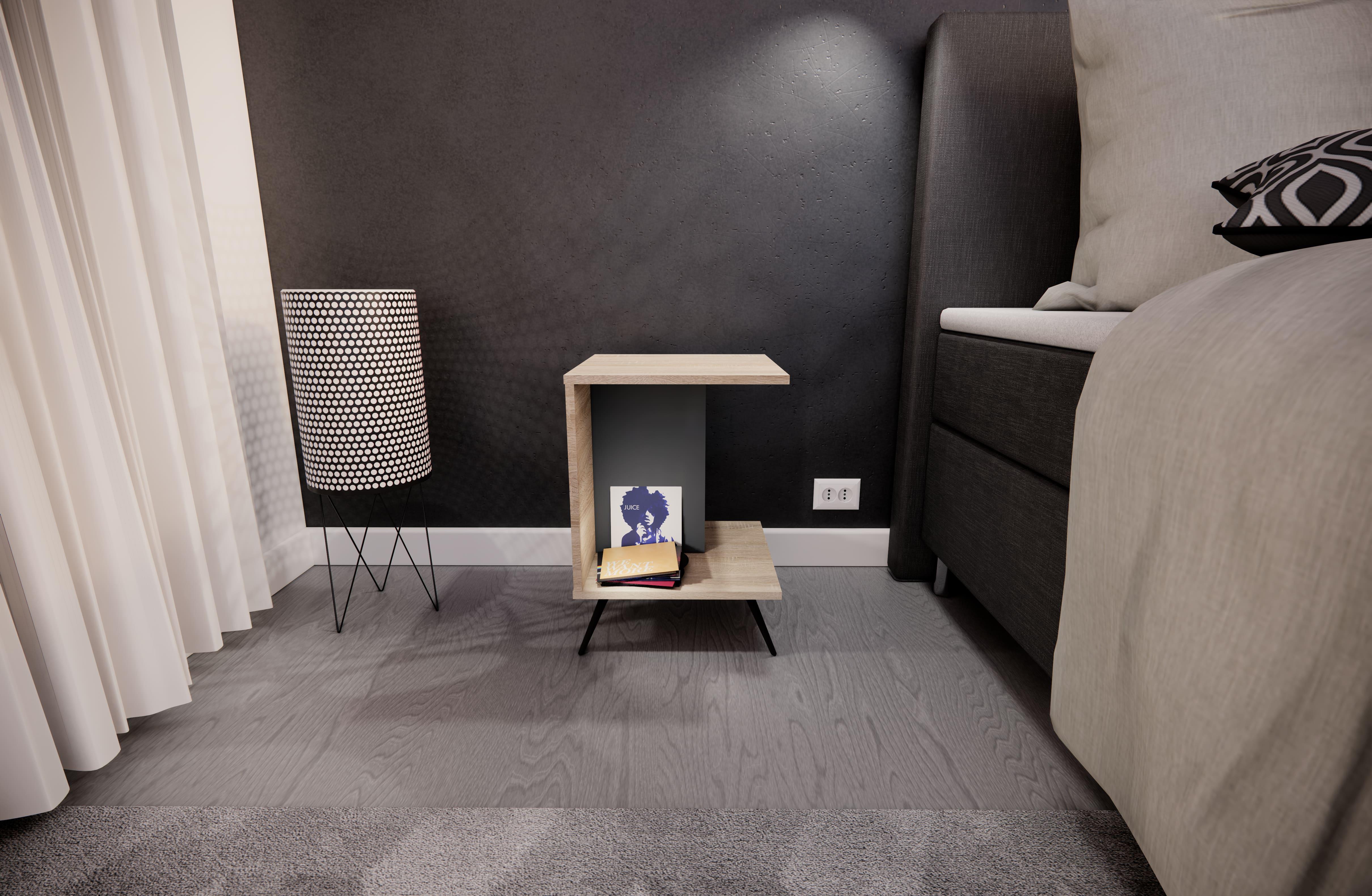 Тумба приліжкова MEBEX VS MINI Дуб Сонома/Сірий темний (VSMINIDSDG) - фото 5 Тумба приліжкова MEBEX VS MINI Дуб Сонома/Сірий темний (VSMINIDSDG) - фото 5