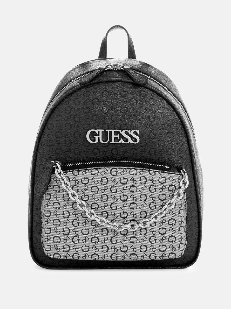 Рюкзак Guess Creswell Backpack Logo Черный/Белый (2383090557)