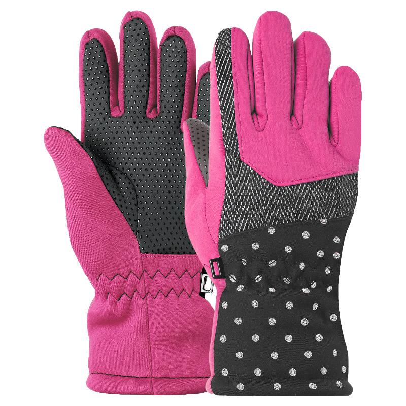 Перчатки детские горнолыжные LUCKYLOONG C-1213 M-L Черный/Розовый