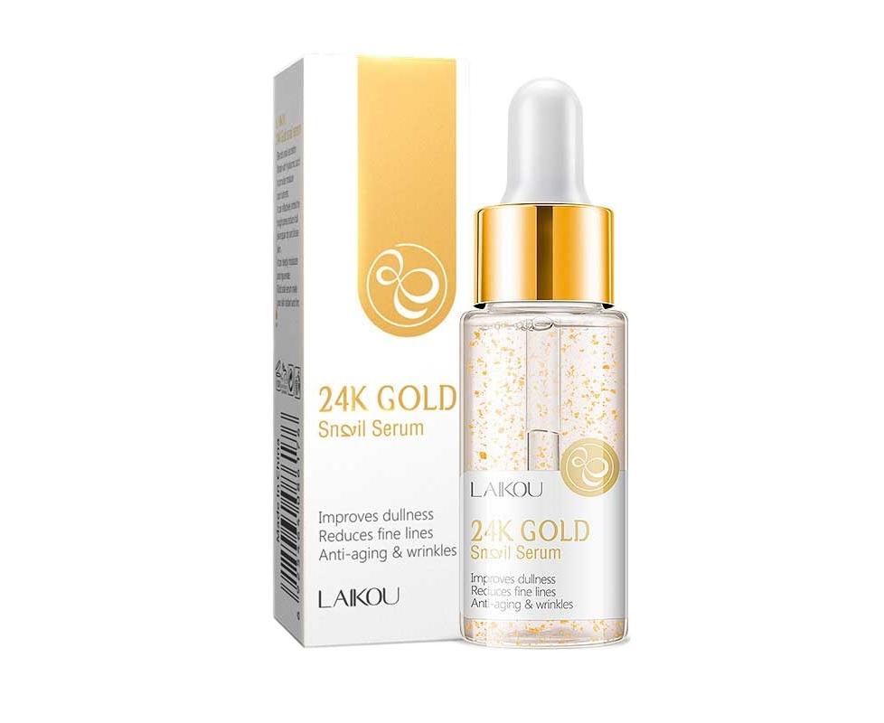 Антивікова сироватка відбілююча Laikou 24K Gold Snail Serum 17 мл