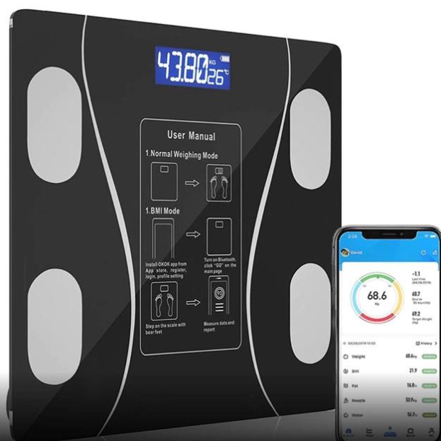 Ваги підлогові A-8003 з РК дисплеєм Bluetooth електронні до 180 кг Чорний - фото 2 Ваги підлогові A-8003 з РК дисплеєм Bluetooth електронні до 180 кг Чорний - фото 2