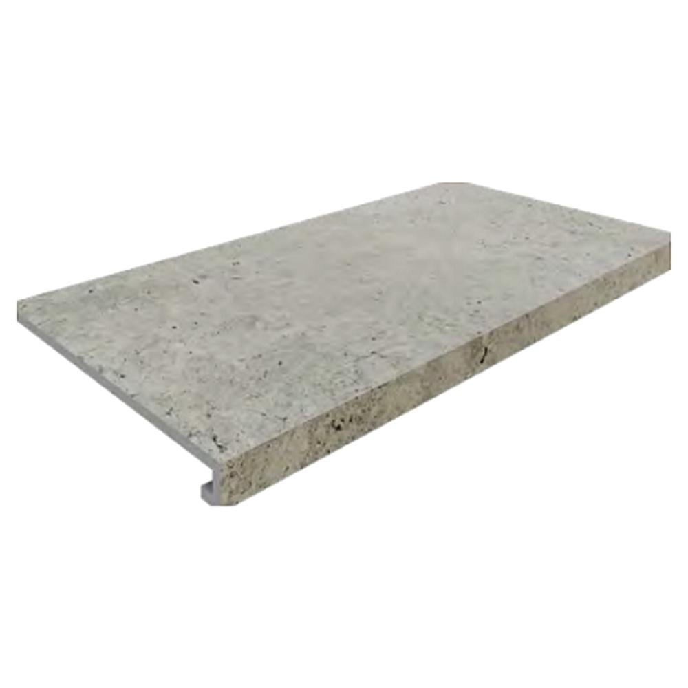 Ступенька из керамогранита Gptu 607 Light Grey Steptread Kapinos серая 8x598x318 мм (004661)